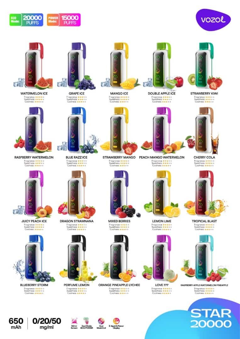 Vozol Star 20000 Puffs vape in dubai